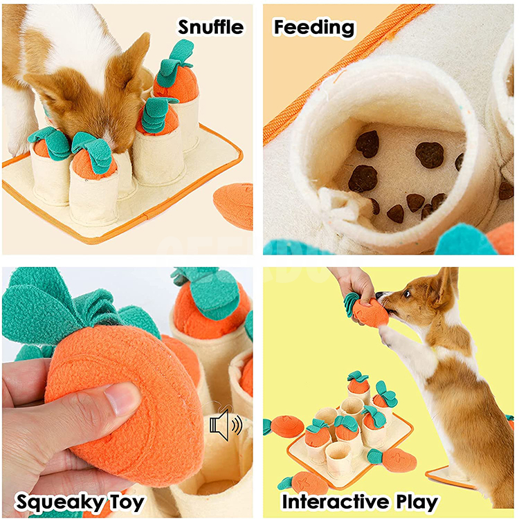 Large Dog Toys Feeding Mat with 8 Carrots GRDFM-4