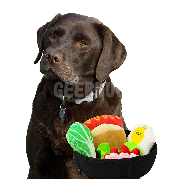 Food-shaped Funny Pet Dog Chew Squeaky Interactive Toy Set GRDTD-3