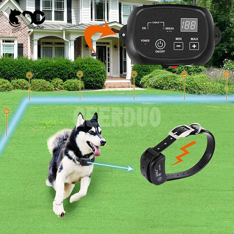 Electric Dog Fence, Pet Containment System 650 Ft Wire, IP66 Waterproof,Rechargeable Collar GRDSP-15