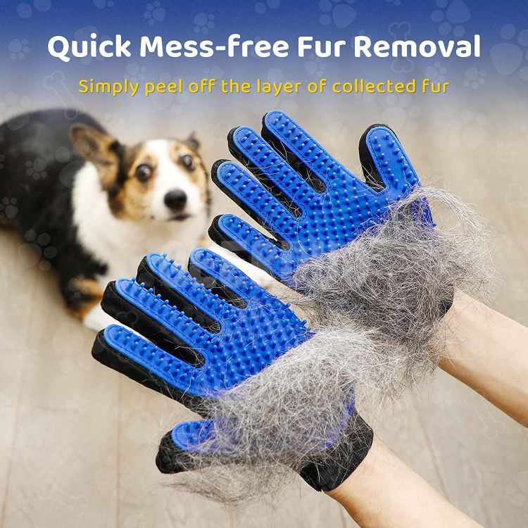 Gentle Deshedding Brush Pet Hair Remover Pet Grooming Glove GRDGT-10