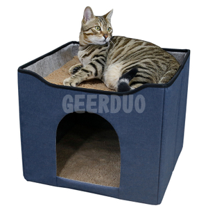 Cat Bed for Indoor Cats - Large Cat Cave for Pet Cat House GRDDC-6