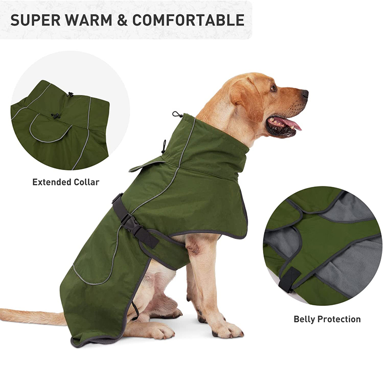 Waterproof Windproof Snowproof Dog Jacket Fleece Lined Cold Weather Coats GRDAC-12