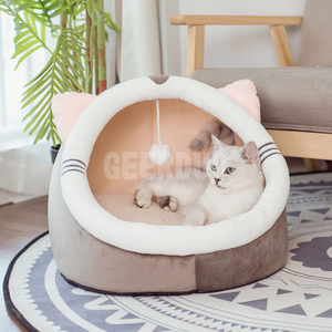 Cat Bed Cave with Removable Washable Cushioned Pillow GRDDC-10