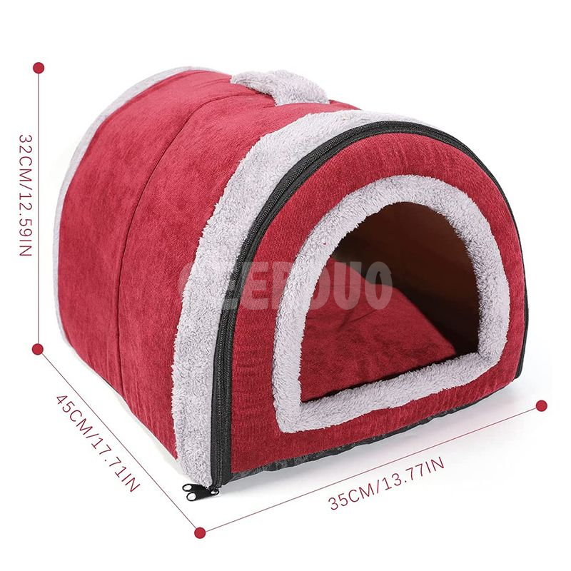2-in-1 Foldable Pet House Ultra Soft Bed for Cat Dogs GRDDC-13