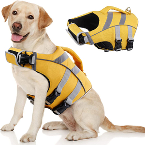 Dog Life Jacket with Reflective Stripes, Adjustable High Visibility ,Ripstop,with High Flotation Swimsuit GRDAJ-5