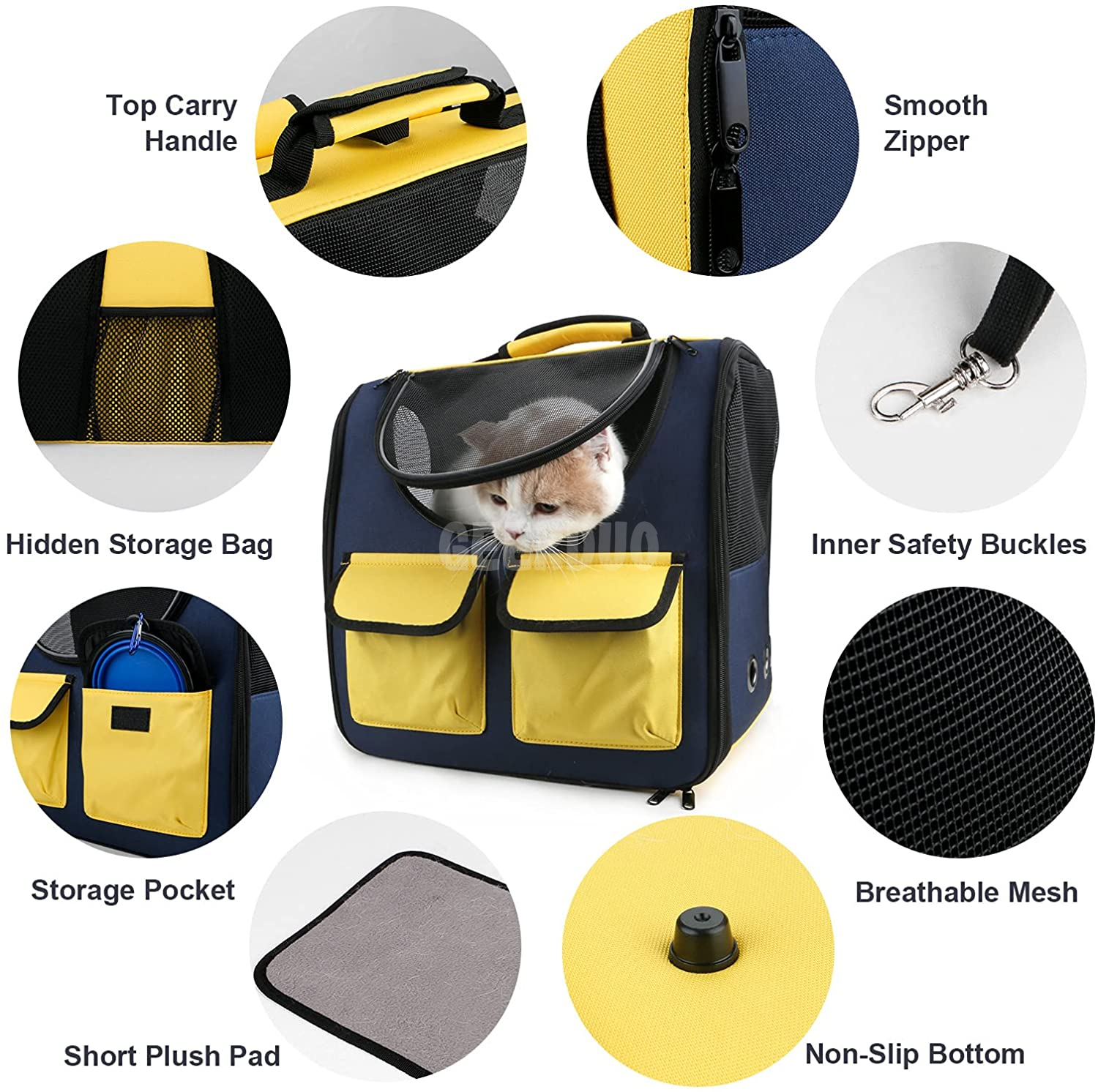 Pet Travel Carrier Backpack for Hiking Camping GRDBB-8