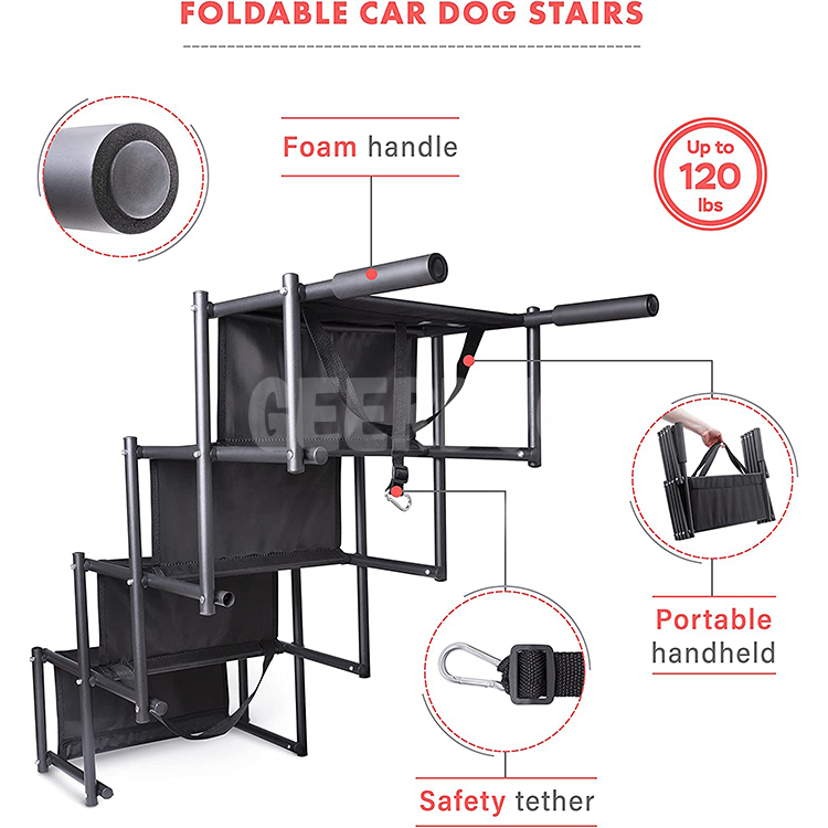 Metal Frame Car Dog Steps Foldable Stairs GRDCS-2
