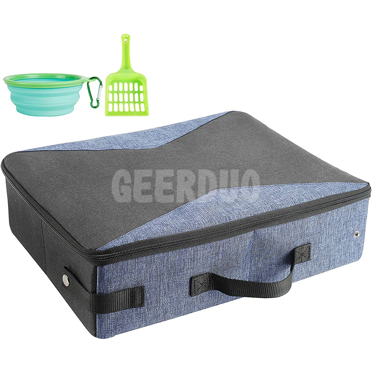Portable Collapsible Travel Cat Litter Box with Lid and Handle Standard GRDGL-6