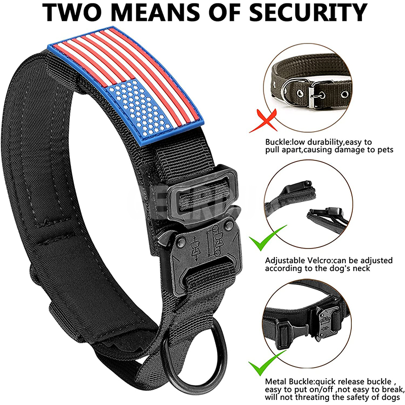 Tactical Dog Collar Adjustable Military Training Nylon Dog Collar GRDHC-14
