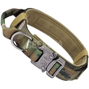 Tactical Dog Collar, Premium Nylon Adjustable Dog Collars with Handle GRDHC-17