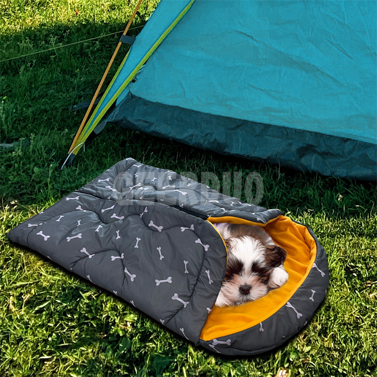 Dog Bone Pattern Sleeping Bag Dog Bed GRDEE-13