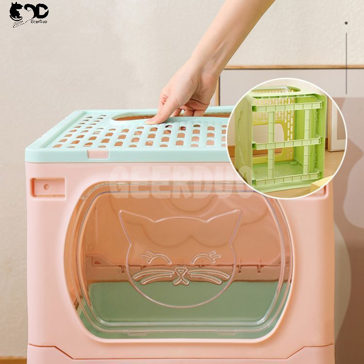 Portable Collapsible Cat Litter Box with Lid Standard GRDGL-10