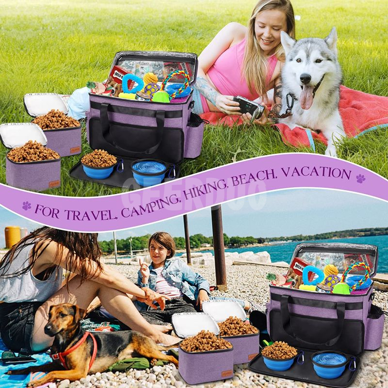 Pet Tote Organizer with Multi-Function Pockets Dog Travel Bag GRDBT-3