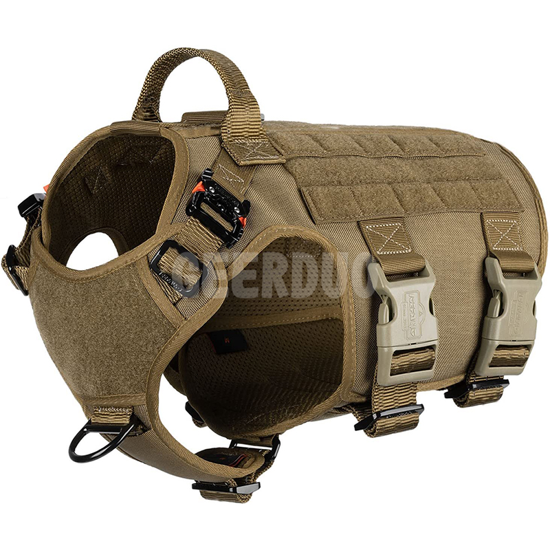 Tactical Dog Harness Hook and Loop Panels Walking Training Work Dog Vest with Handle GRDHH-18