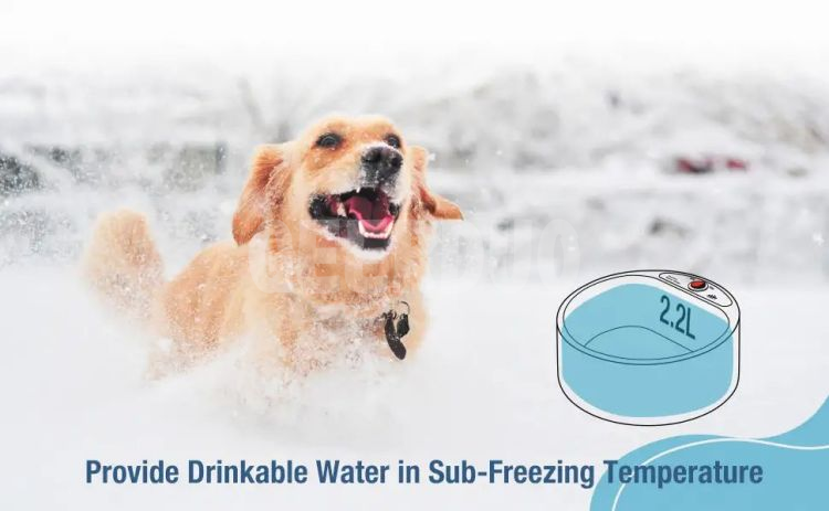 Heated Pet Water Bowl 2.2 Liters Dog Thermal-Bowl Pet Heating Water Dish GRDSP-8
